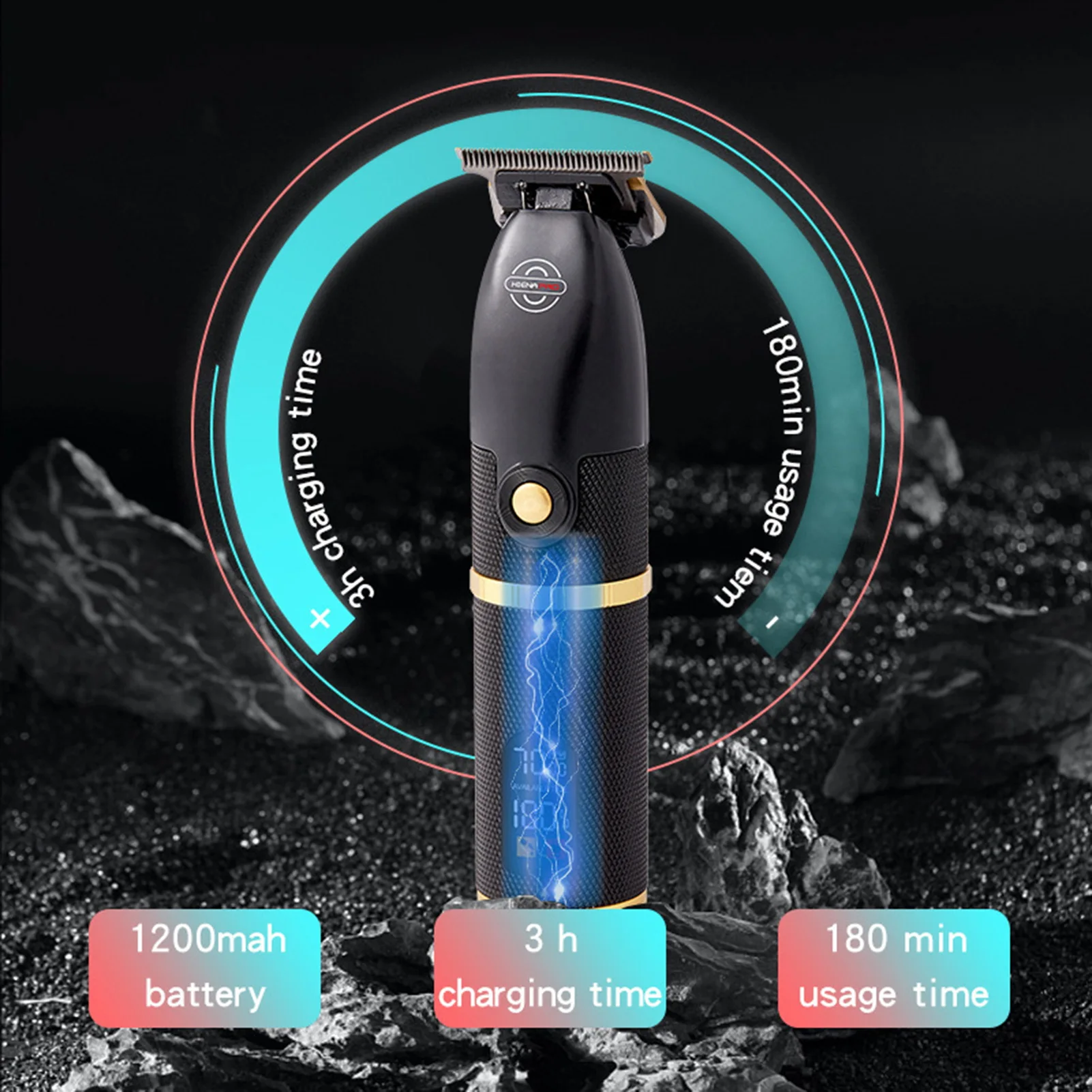 HIENA profesjonalny zestaw maszynek do strzyżenia włosów Retro rzeźbiony wzór elektroniczny trymer do brody i włosów wyświetlacz LED USB ładowanie zestaw do strzyżenia włosów