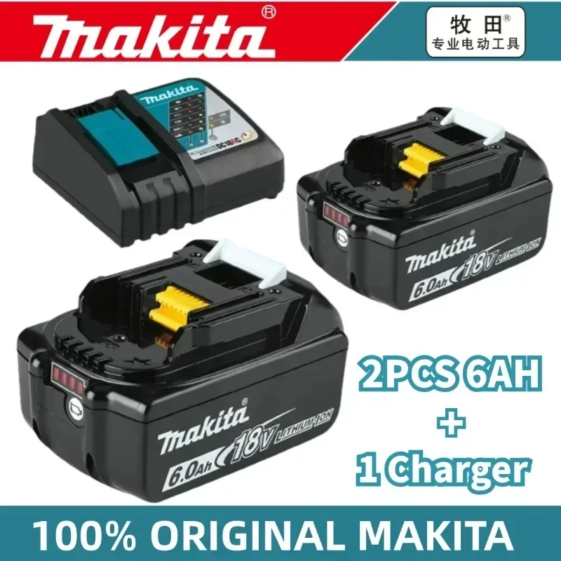 Batterie Makita 100% originale, batterie rechargeable 18V 6,0Ah, remplacement de Makita BL1830BL1840BL1850BL1860B, batterie pour outil électrique