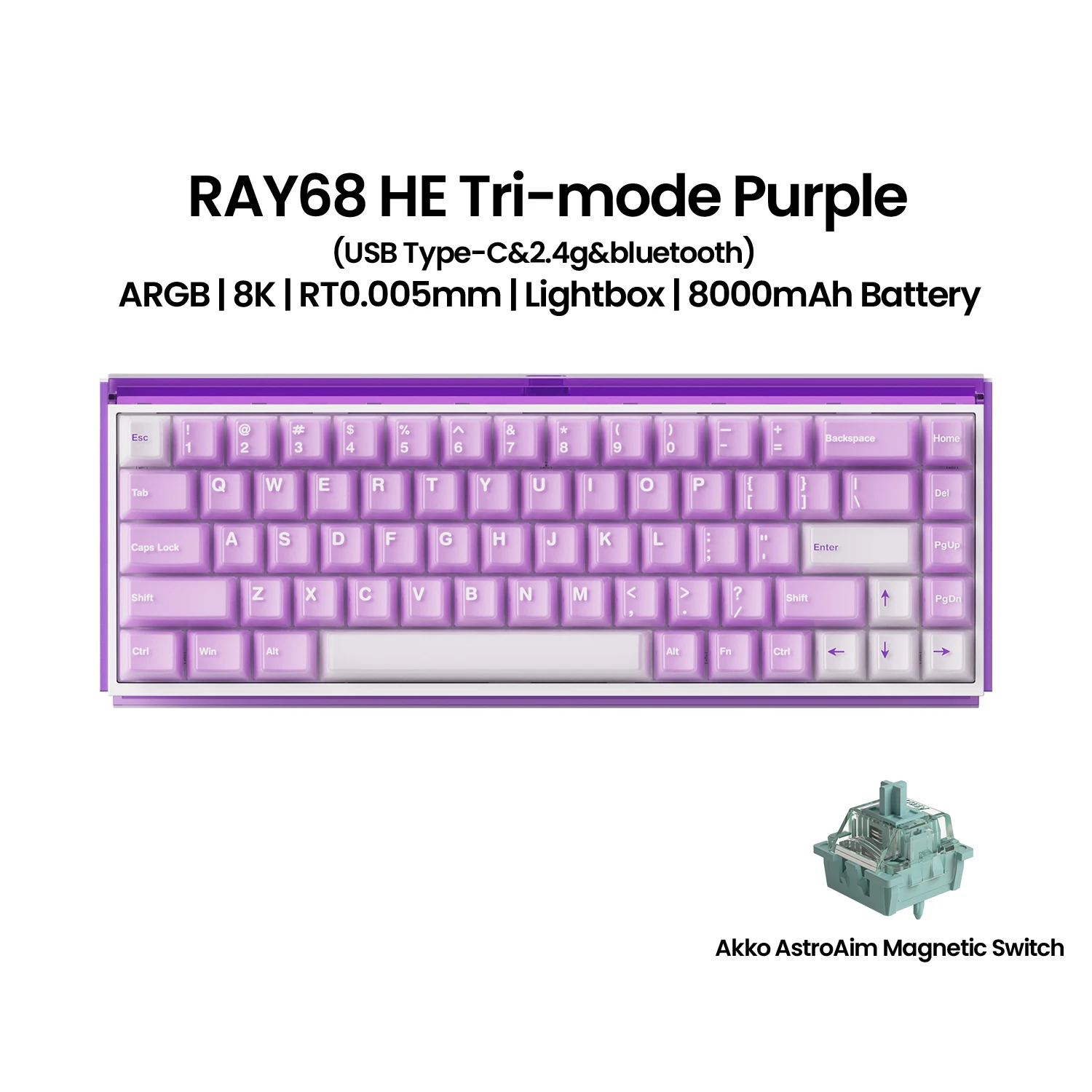 Akko RAY68 HE Magnetic Keyboard 65% 68-Key Rapid Trigger 0.005mm