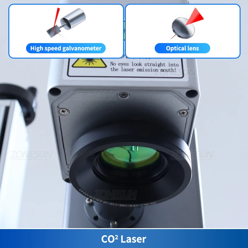 ZONESUN Laser Engraver Marking Machine ZS-LMC1 Date QR Barcode Printing Glass Plastic Bottle Leather Wood Coding Machine