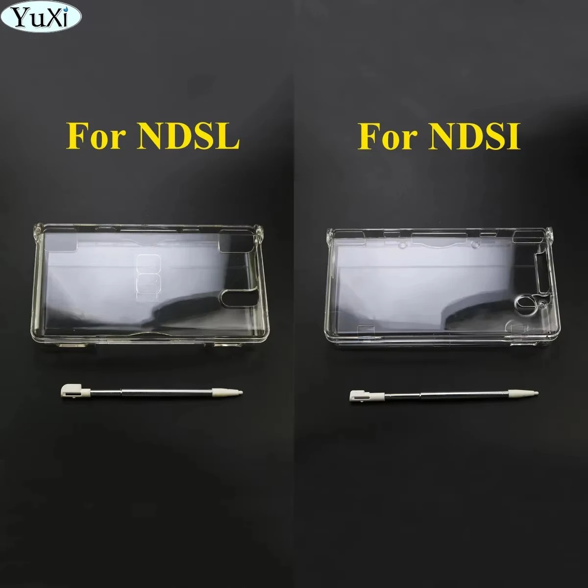 

YuXi Transparent Crystal Case Clear Hard Cover Shell For Nintend DSL NDS Lite NDSL for DSi NDSi Console & Touch Screen Pen
