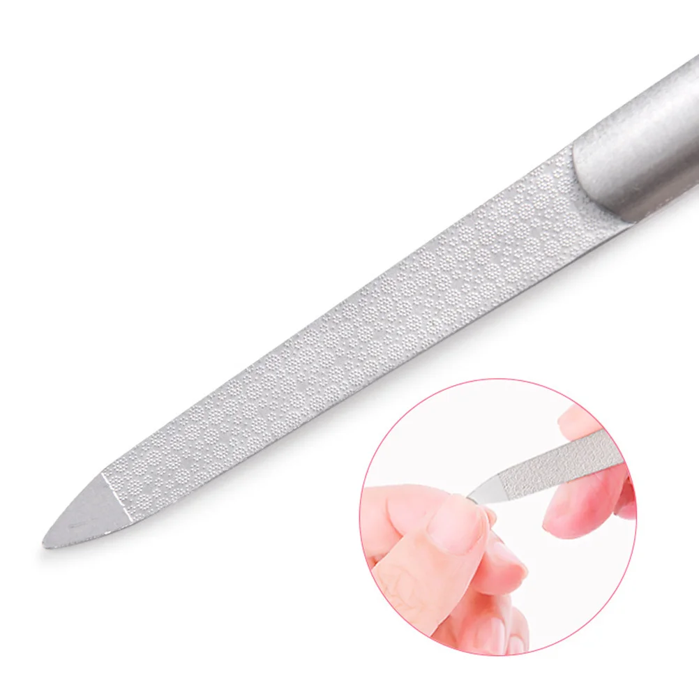 2 stücke Edelstahl Nagel Datei Doppelseitig Poliert Maniküre Werkzeug Für Home Metall Nagel Dateien Streifen Reinigung Spitze