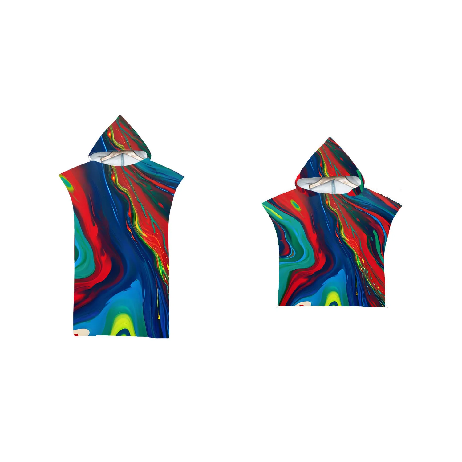 

Abstract Marbled Marbling Hooded Towel, Beach Poncho for Adult and Kid, Surf Pool Swim Changing Robe,Holiday Gift,Drop Shipping