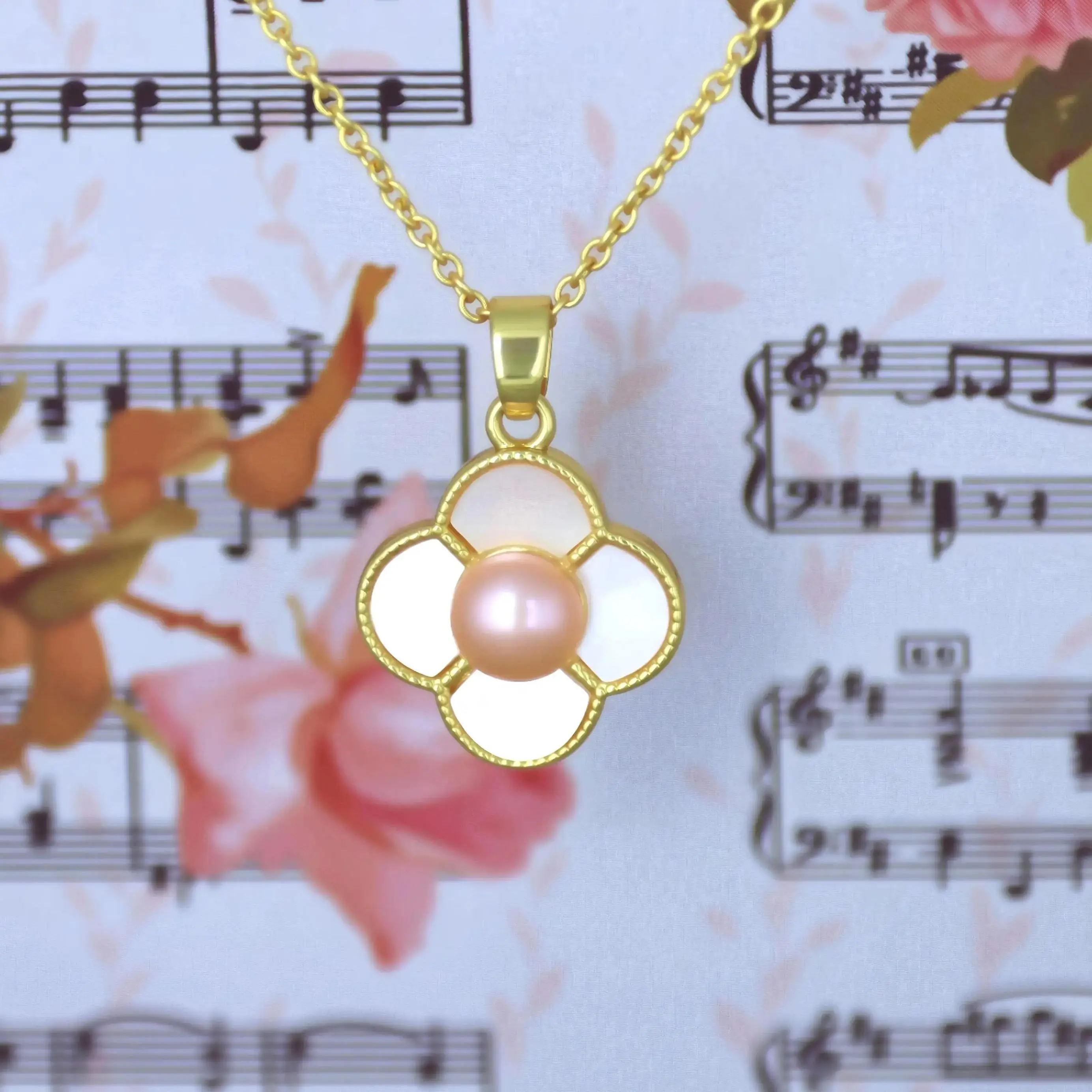 

JUNYE натуральный перламутр и персиковый розовый жемчуг кулон ожерелье модные счастливые женские украшения подарок на день рождения, годовщину