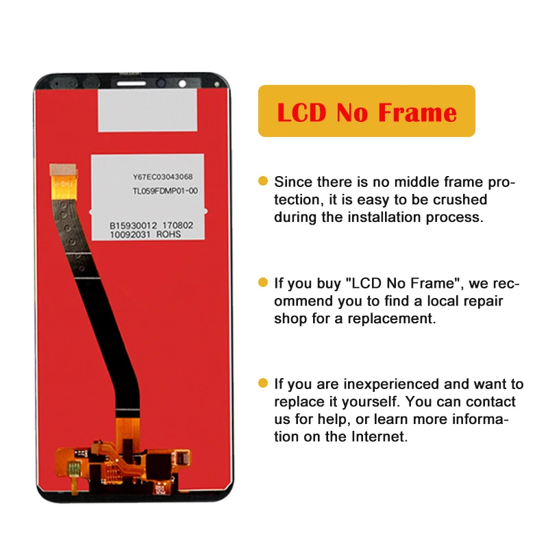 5.93\'\' For Huawei Honor 7X BND-AL10 BND-L21/L22 LCD Display Touch Screen Digitizer Assembly For Honor7X LCD Screen Replacement