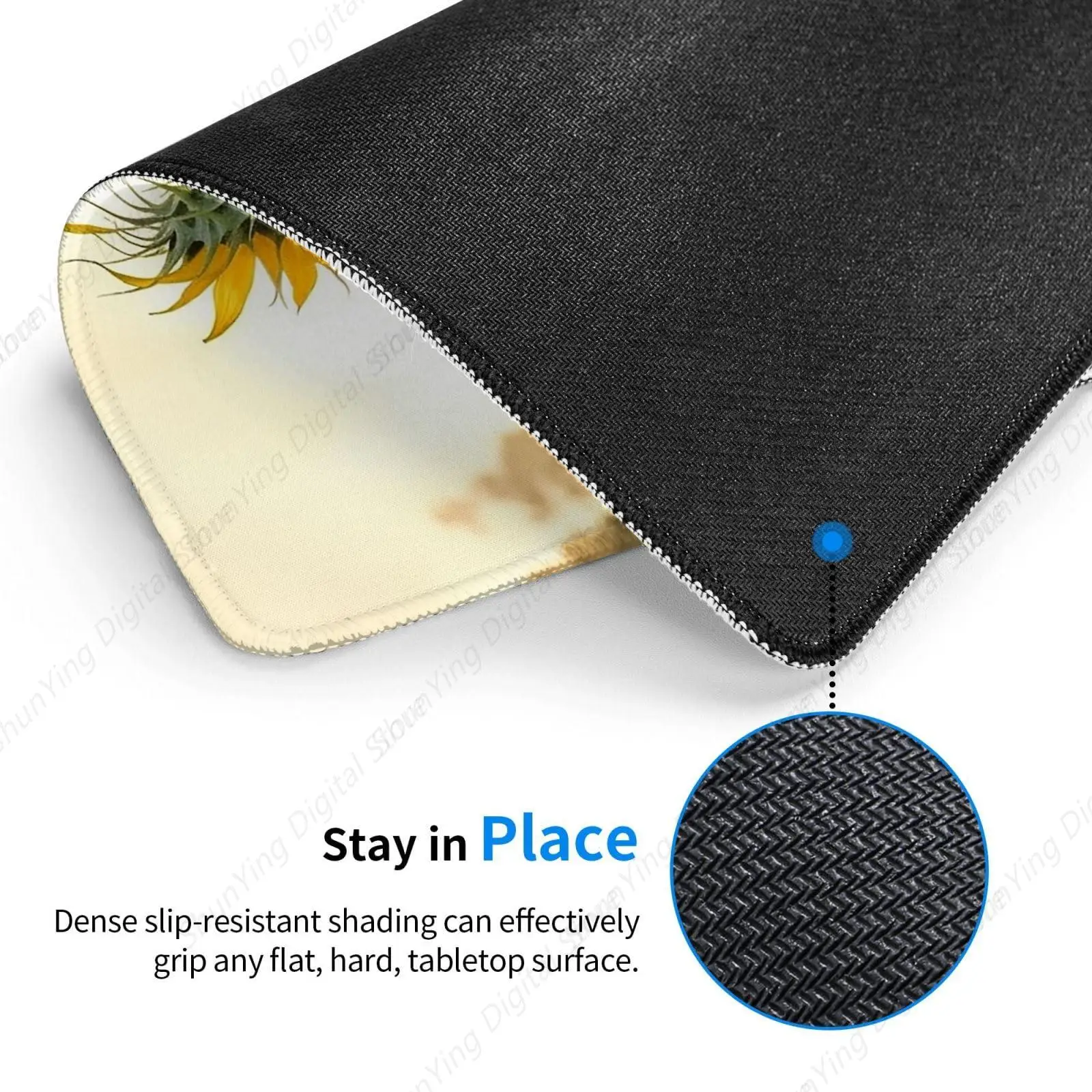 Anti Slip Mouse Pad With Rubber Base Game Table Pad Plant Sunflowers Office Decoration Washable Keyboard Pad 18*22cm