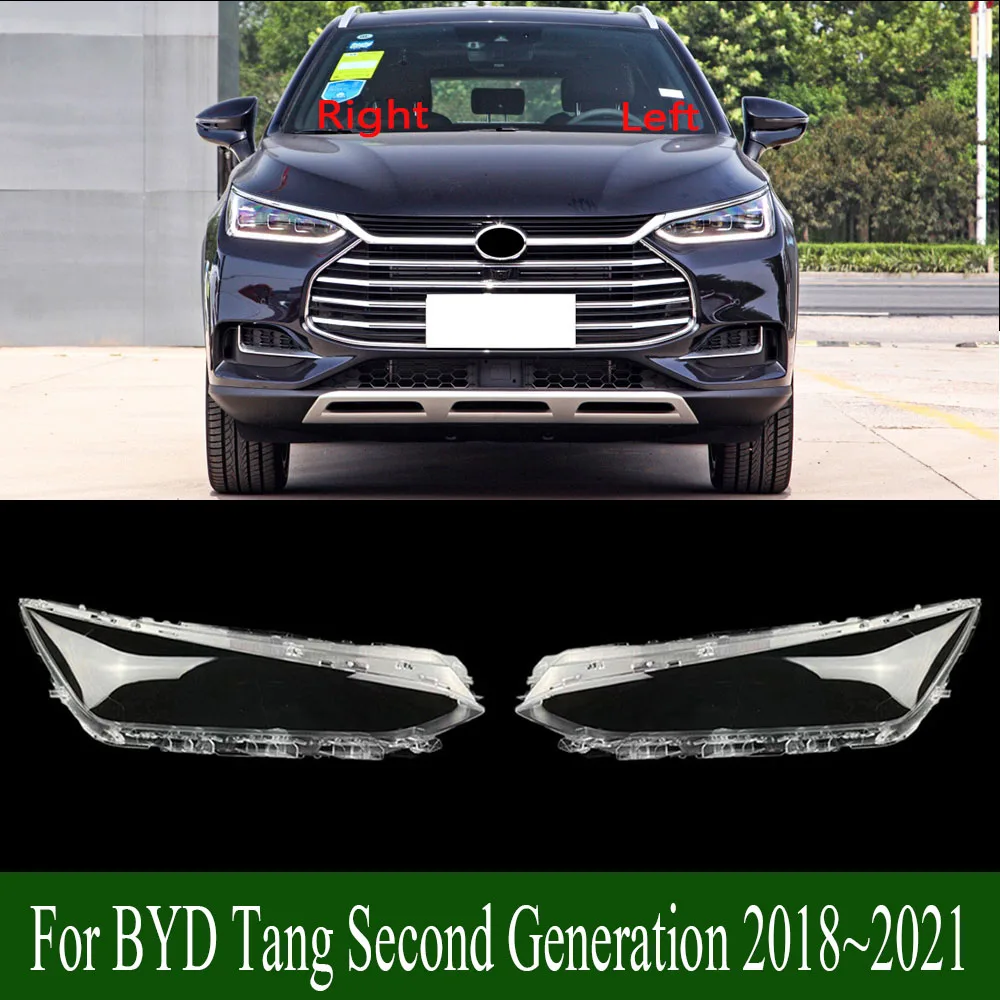 For BYD Tang Second Generation 2018~2021 Front Headlamp Cover Transparent PC Lampshade Headlight Shell Lens Plexiglass