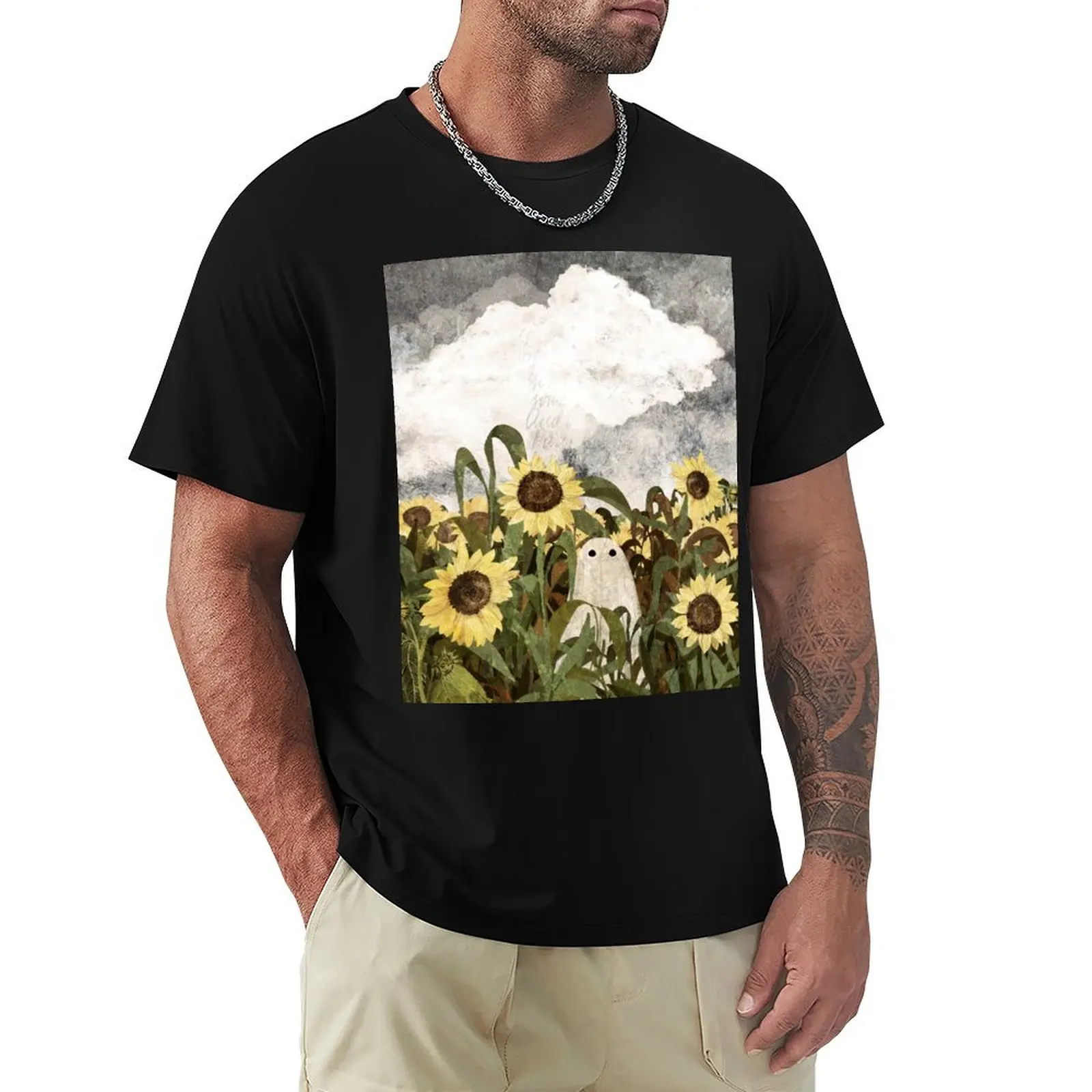 

There's A Ghost in the Sunflower Field Again... T-Shirt Blouse clothes t shirts for men