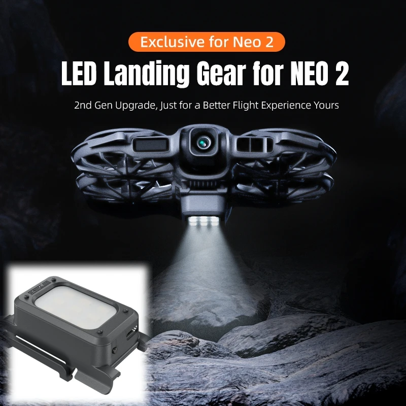 For DJI NEO 2 Drone Landing Gear Night Light Luminous Tripod Snap Design Built-in Battery Rechargeable Lamp For DJI Neo 2