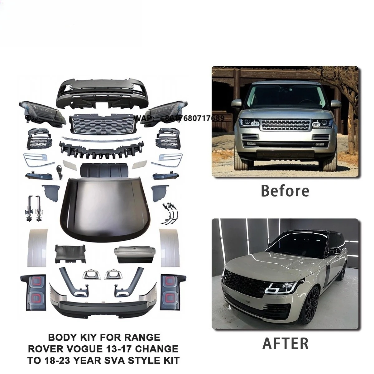 PP Body Kit for Range Rover Vogue 2013-2017 Old to New 2018-2022 SVA Style | Direct Replace | OEM
