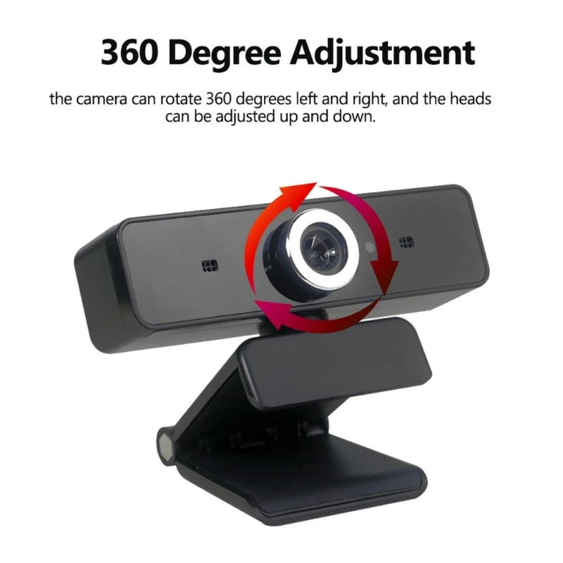 DX62 Webcam USB Camera No Driver for Video Conferencing and Streaming Black