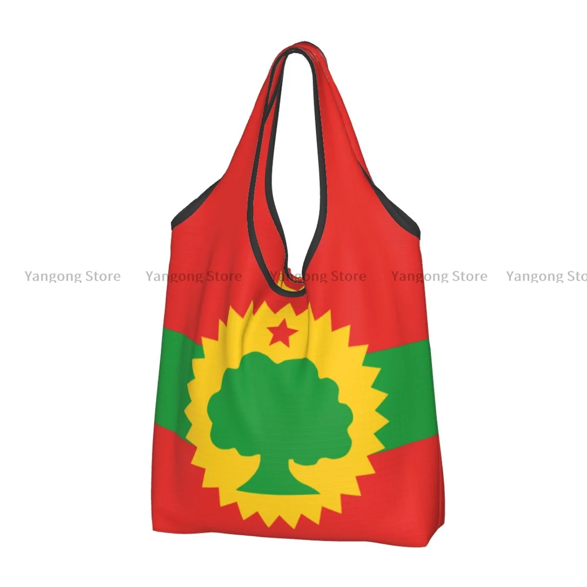 

Foldable Shopping Bag Flag Of The Oromo Liberation Front Tote Folding Pouch Handbag Convenient Travel Grocery Bag