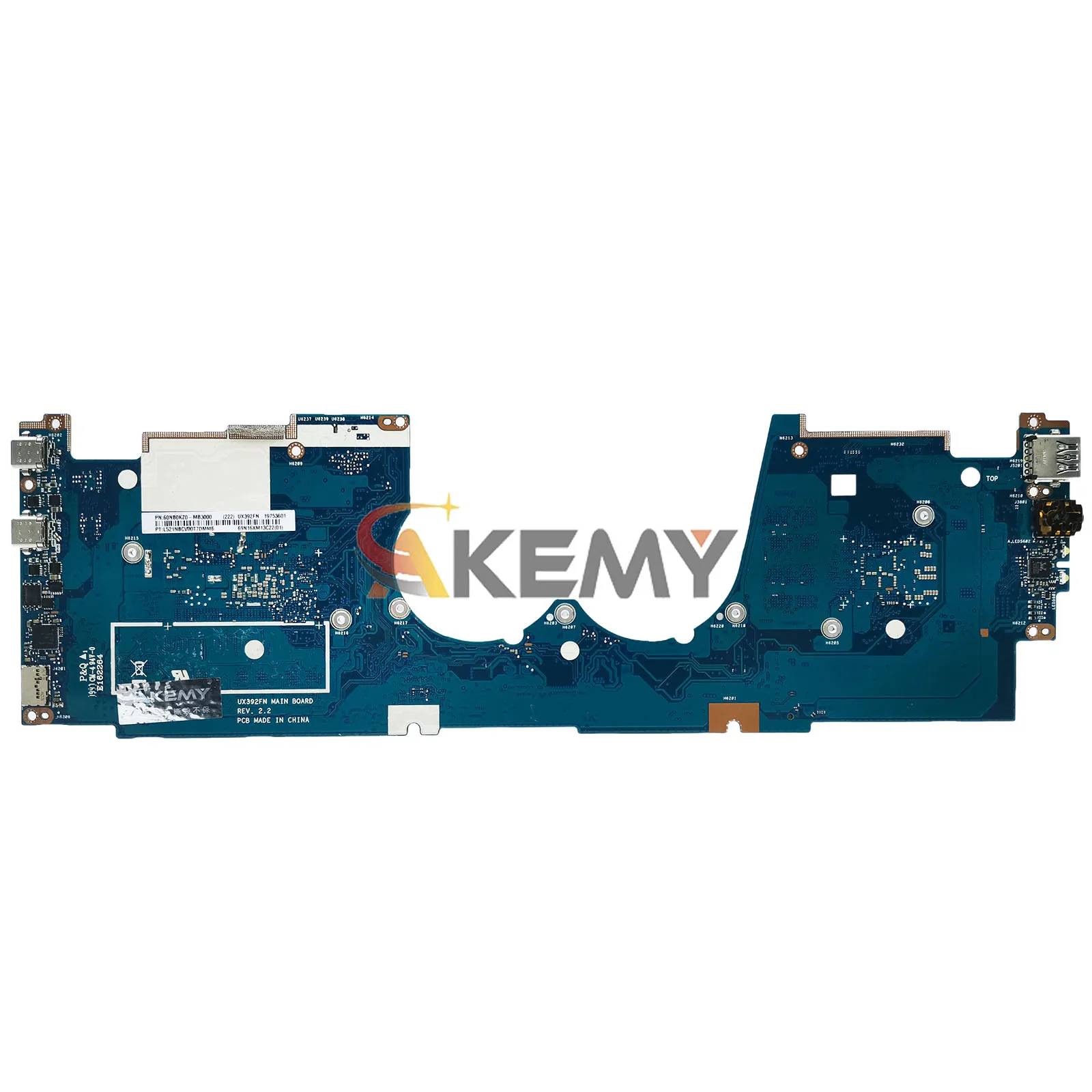 เมนบอร์ดแล็ปท็อป UX392FN สำหรับ ASUS ZenBook UX3000X UX392F S13 UX392FN เมนบอร์ดโน้ตบุ๊ก พร้อม CPU I3 I5 I7 ผ่านการทดสอบ 100%  OK stk