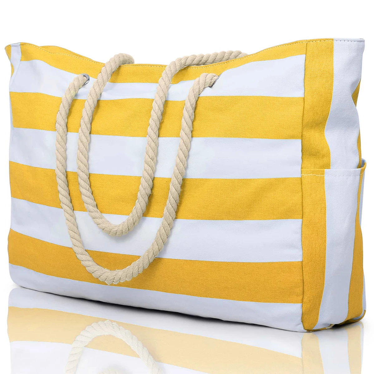 Striped zipper outer bag for outdoor travel and vacation
