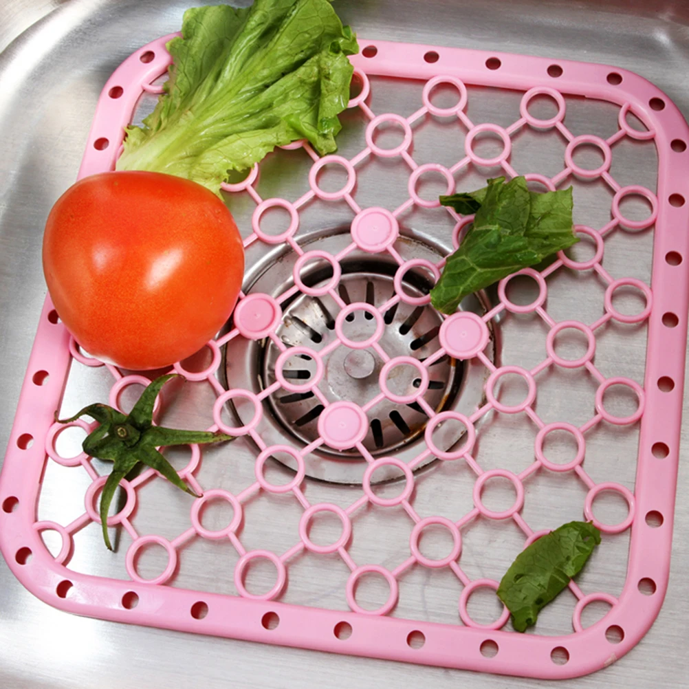 

2 Pcs Sink Mat Kitchen Place Mats Drain and Protectors for Pink Filter Dish Pad Drainers