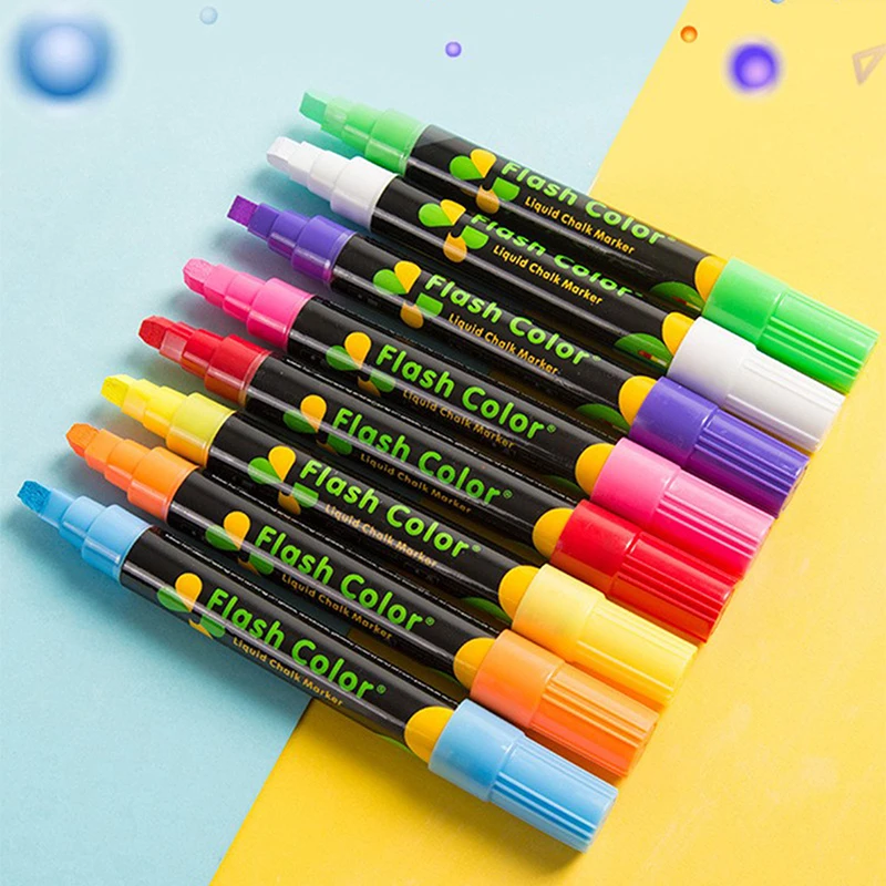 Liquid Chalk Erasable Highlighter Whiteboard Graffiti LED Advertisement Chalkboard Fluorescent Marker Pen Art Supplies