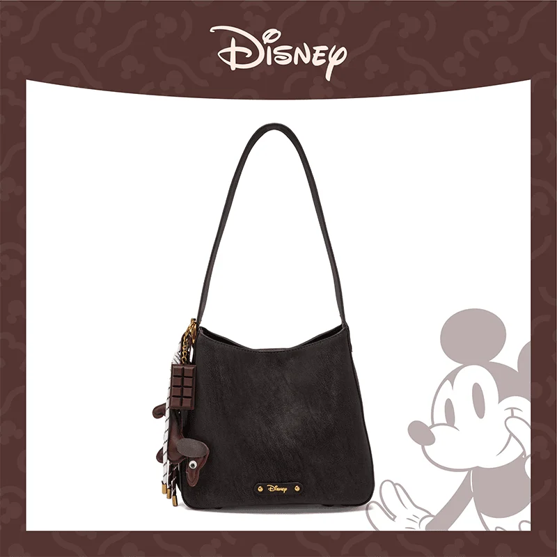 

Disney Authentic Black Clever Mickey Women's Bucket Bag Fashionable Versatile Single Shoulder Crossbody Commuter Bag