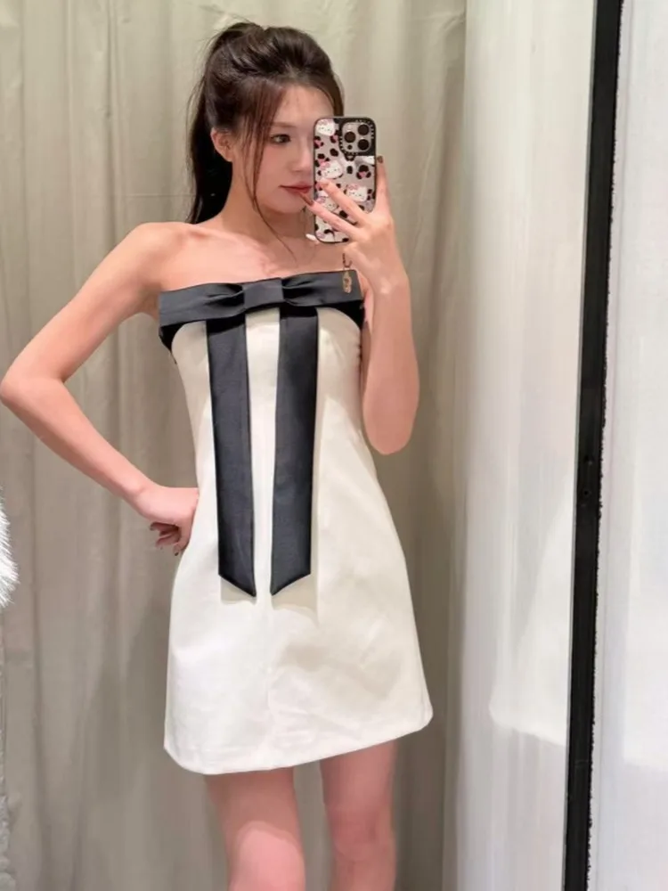 New Winter Women's Faion Slim Fit Bustier Dr con dettaglio fiocco Vita che abbraccia una spalla Sle Casual Fibra di poliestere