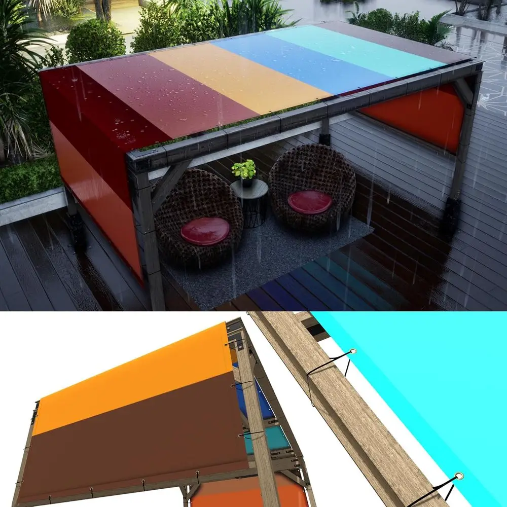 

12' x 25' Rainbow Waterproo Pergola Sun Shade Replacement Cover UP50, Commercial Grade 260 GSM Cloth or Outdoor Patio, Garden, D