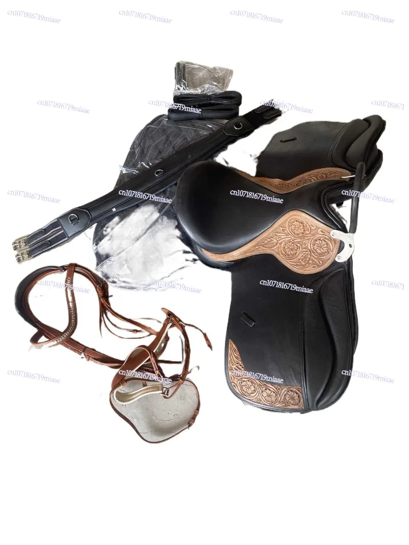 

Комплект седельной амуниции для конного спорта: универсальное седло, аксессуары из воловьей кожи, новая акционная полная комплектация для скачек