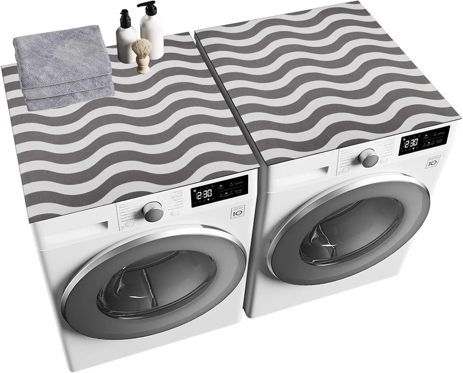 

2-Pack Silicone Washer Dryer Covers, 26x26 Inch Non-Slip Quick-Dry Protective Mat for Laundry Room