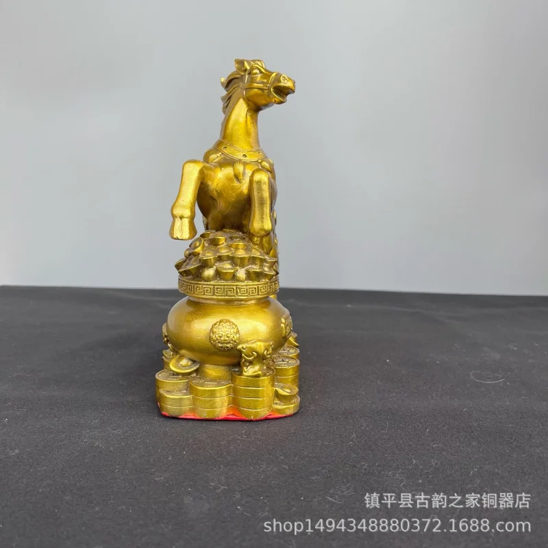 Copper Ruyi Fortune Bowl Ornament Success Zodiac Leaping Horse Living Room Wine Cabinet Decoration Opening Hou