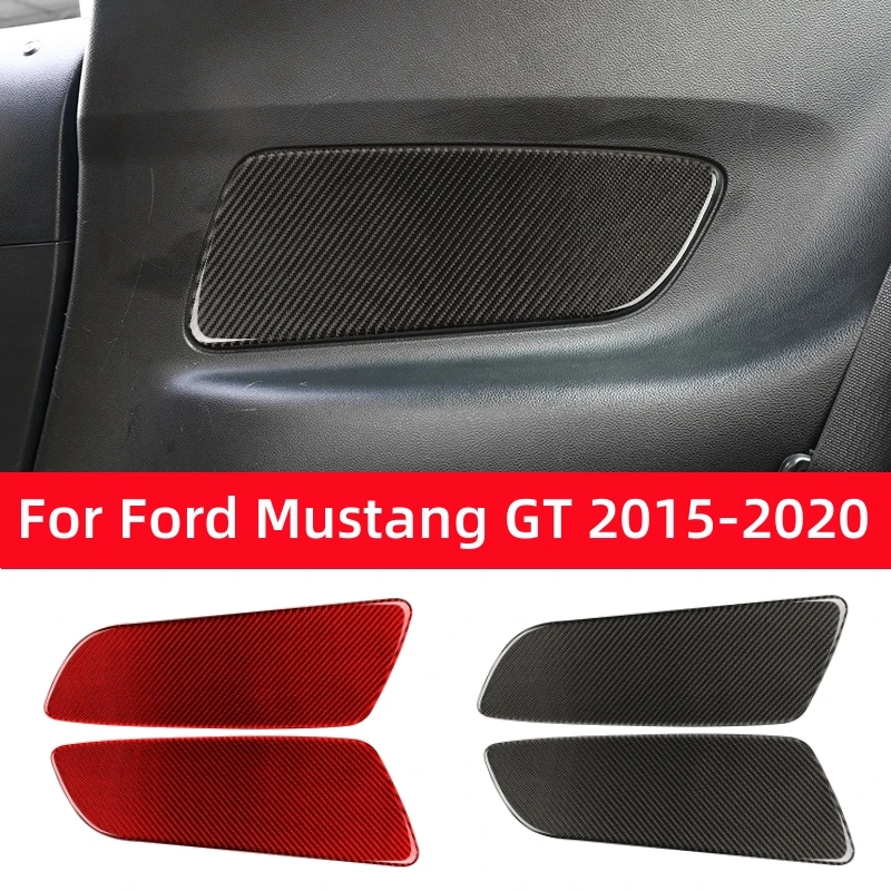 

For Ford Mustang GT 2015-2021 Car Accessories Carbon Fiber Interior Car Rear Door Panel Trim Stickers Decals Decoration Cover