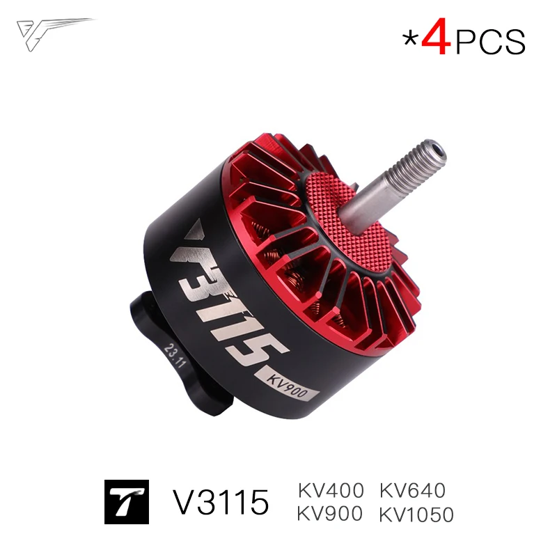 4PCS V3115 5KG Pull Force FPV Cinewhoop Motor 3-12S, 8-11 Inch X4 X8 Cinewhoop Drones Active Cooling Brush motor