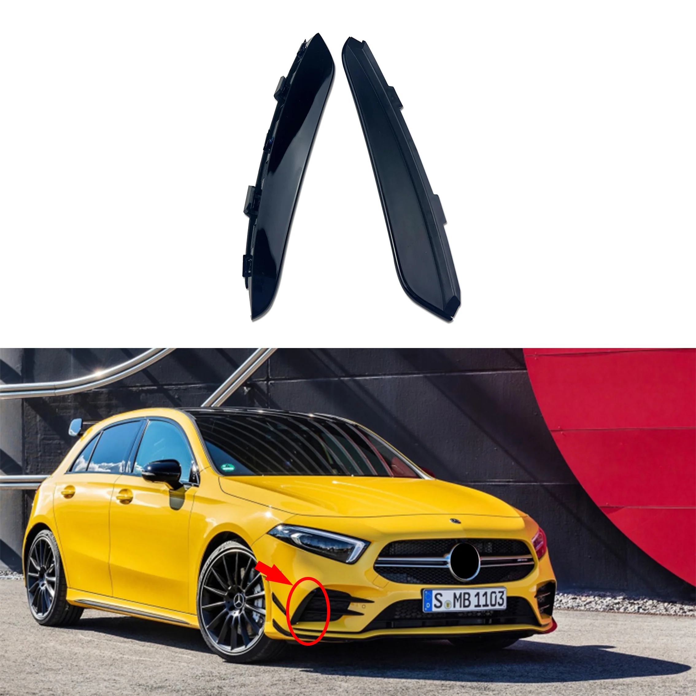 For Mercedes Benz A Class W177 AMG A180 A200 A250 A35 2019 Front Bumper Fog Lamp Air Vent Cover Trim Clip Car Styling Accessory