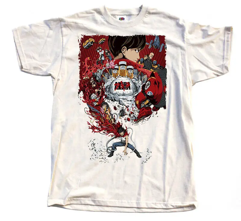 AKIRA 1988 naturalna koszulka v5 manga Otomo Tokyo 100% bawełna rozmiary S - 5XL