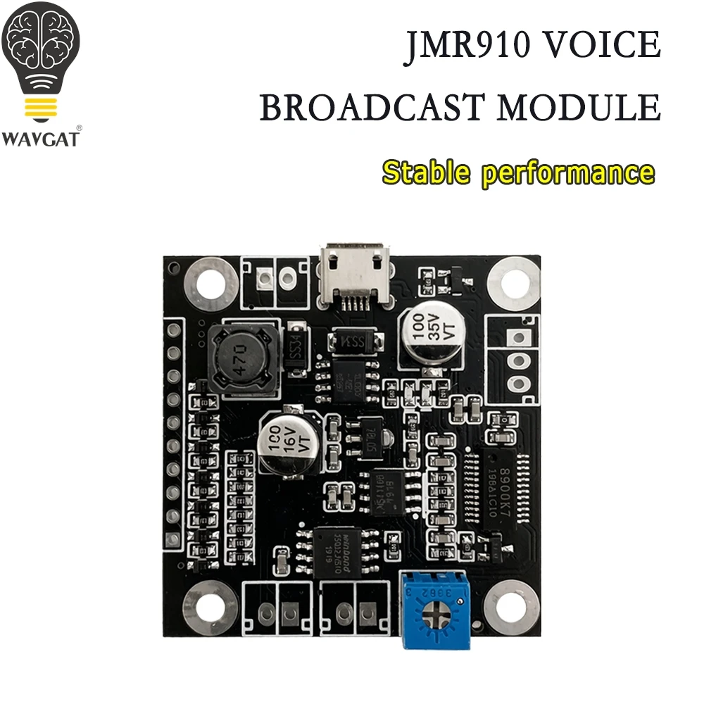 JMR910 Voice Broadcast Module MP3 Audio Playback Board Trigger Voice Prompt Module Micro USB Download Adjustable Volume