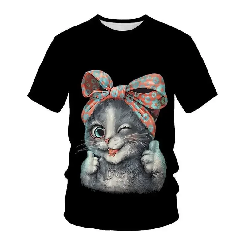 جديد الأكثر مبيعا ثلاثية الأبعاد لطيف الحيوان طباعة الرجال المألوف قصيرة الأكمام تي شيرت فضفاض تي شيرت الرجال النساء قمصان الاطفال التي شيرت #4