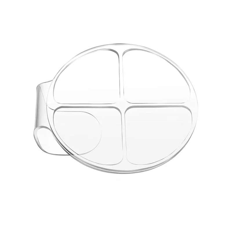 Transparente Acryl-Farbmischplatte mit Griff, runde, flache und flüssige Grundierung mit vier Gittern, Farbmischplatte für Make-up-Werkzeug