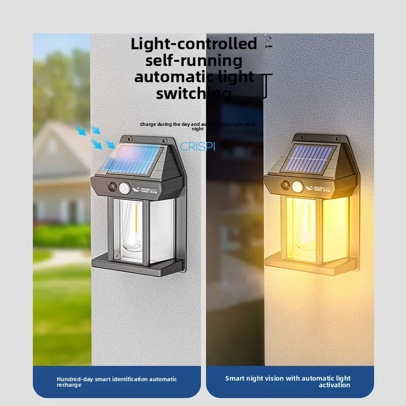 Powerful Solar Wall Light Outdoor Waterproof LED Lamp House Garden Fence Decoration Light Sensor Solar Energy Wall Lantern LED