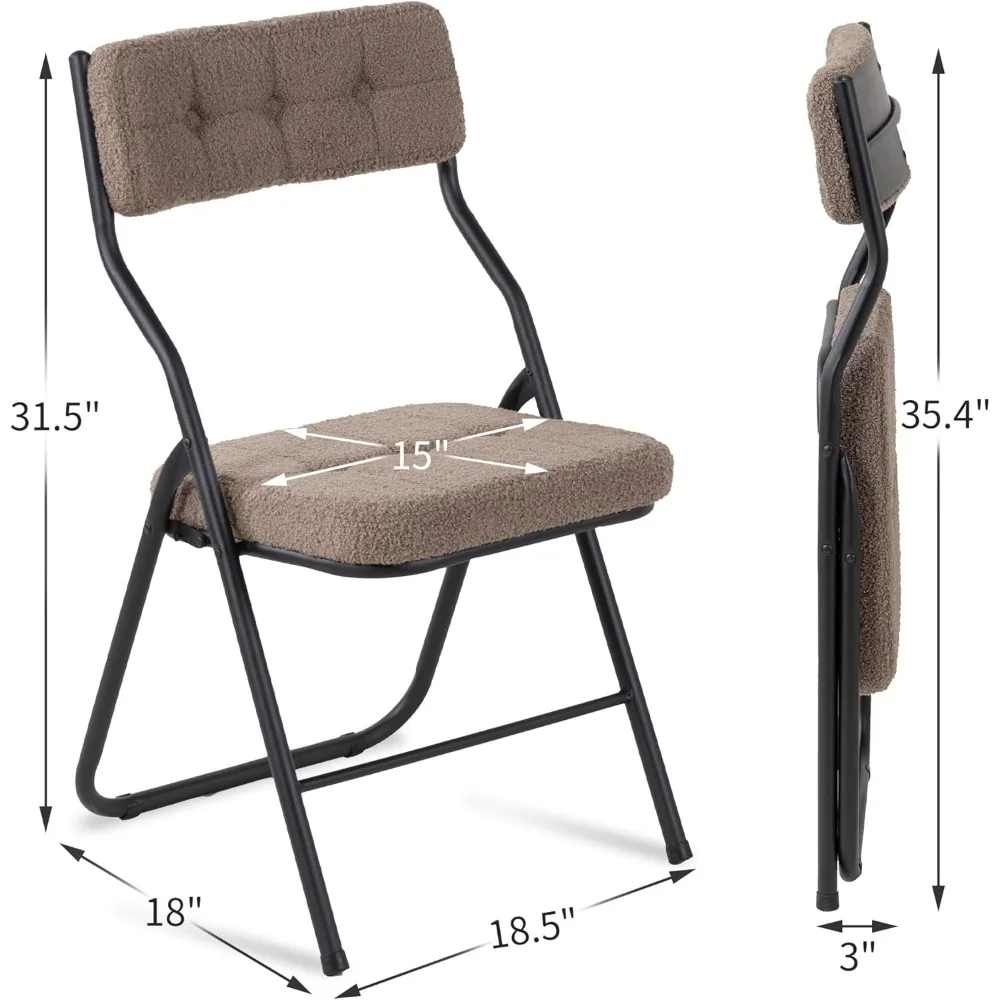 Padded Folding Chairs 4-Pack - Cushioned, Portable Dining Chairs for Kitchen, Extra Guest Seating Solutions