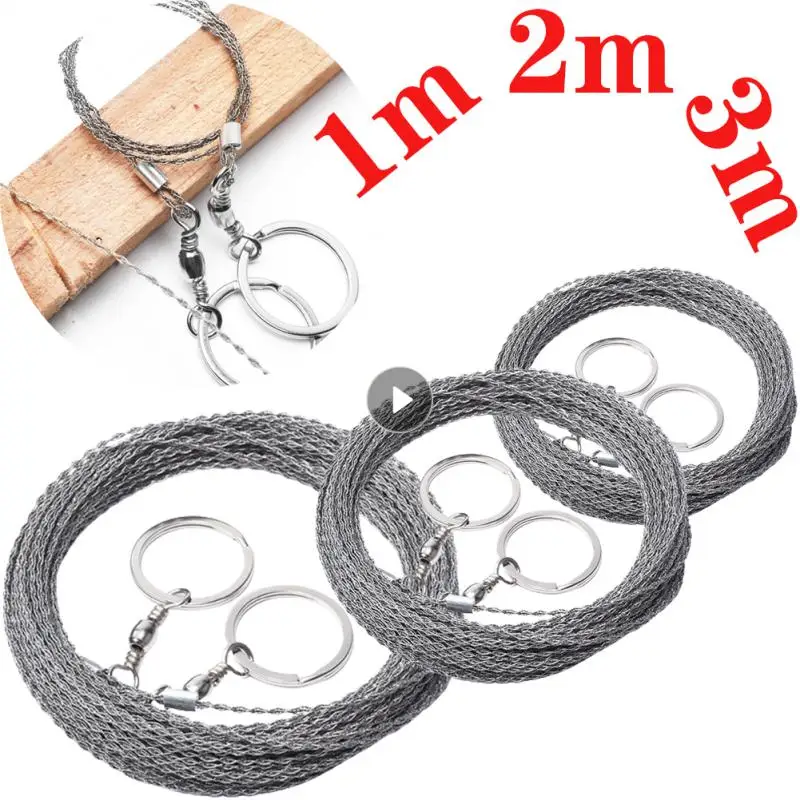 ลวดสแตนเลสเลื่อยเลื่อยต้นไม้มือดึงเลื่อยกลางแจ้ง Survival เชือกตัดไม้น้ําหญ้า Survival อุปกรณ์เครื่องมือ