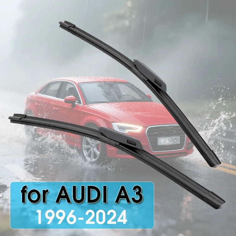 For AUDI A3 8L 8P 8V GY A3L 1996-2024 Car Wiper Front Wiper Blade Fit U Hook Top Lock Pinch Tab Arm Front Windscreen KAWOO