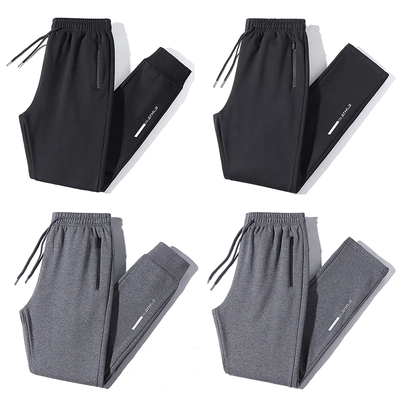 Spring Autumn Men Solid Sweatpants Jogger Pants Mens Drawstring Cotton Casual Trousers Outer Sport Tracksuit Male Plus Size 8XL