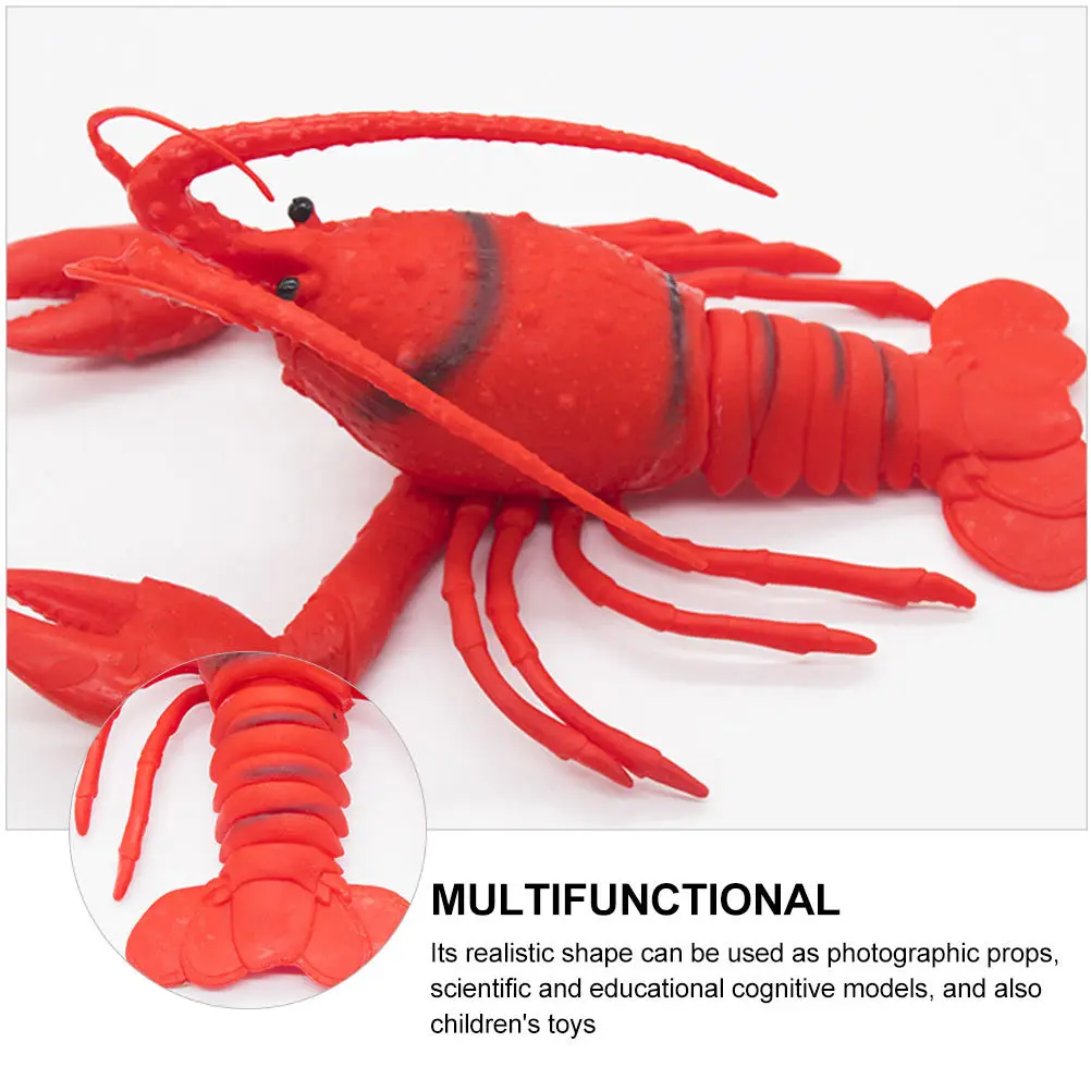 

2Pcs Simulation Lobster Marine Creature Educational Figures Realistic Kids Playthings Rubber Ocean Animals Fake Lobster Toy