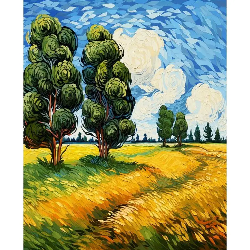 GATYZTORY Painting By Numbers Crafts Painting With Numbers Field Scenery Paint for Painting Arts and Crafts Paintings On Number