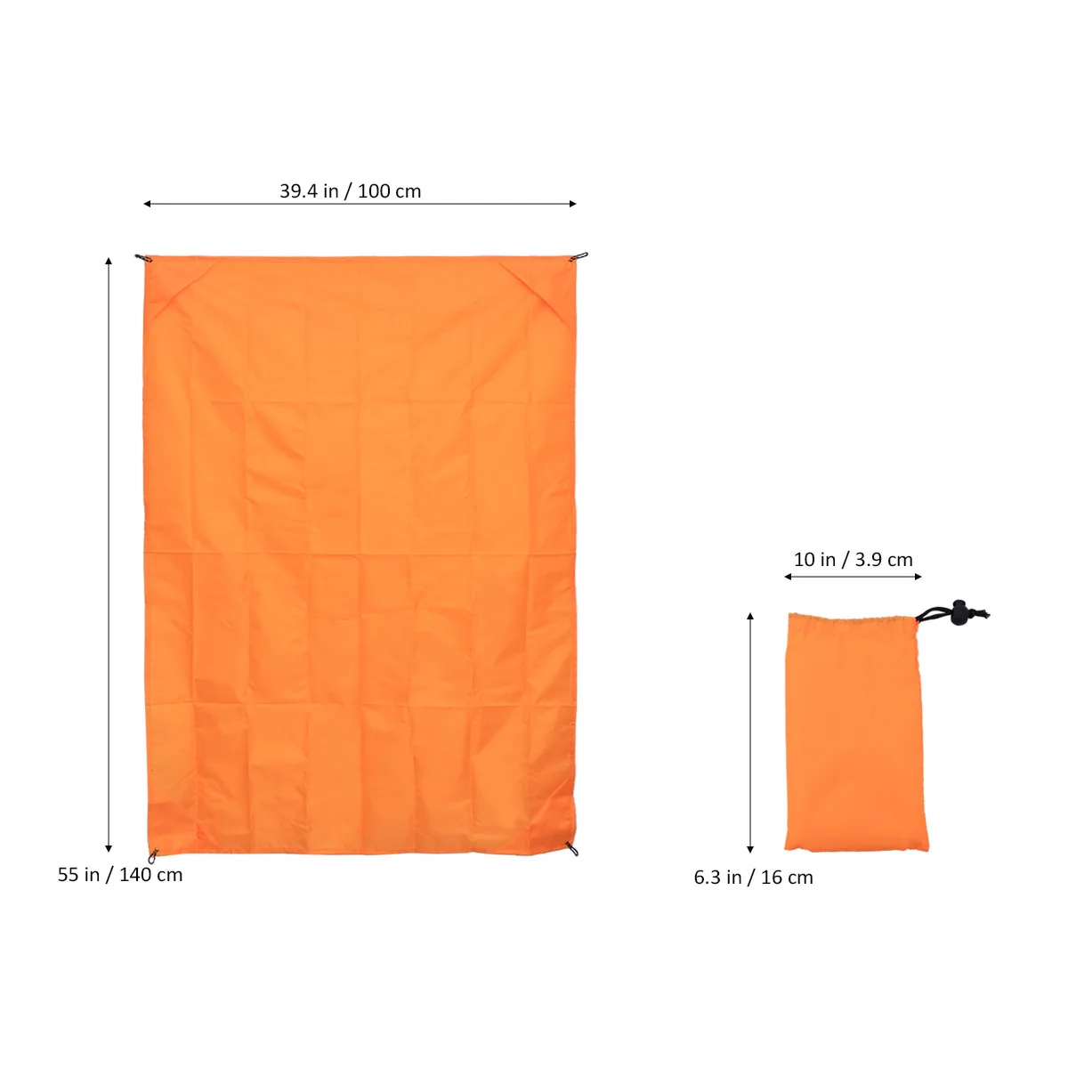 

Mini Folding Beach Mat Orange Waterproof Lightweight Compact Portable Outdoor Camping Picnic Mat Beach Picnic Blanket