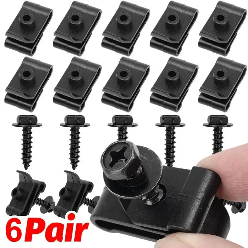 Self Tapping Screw Clips Carbon Steel Car Bumper  Fasteners Nylon Durable Set for Vehicle Mudguard Accessories