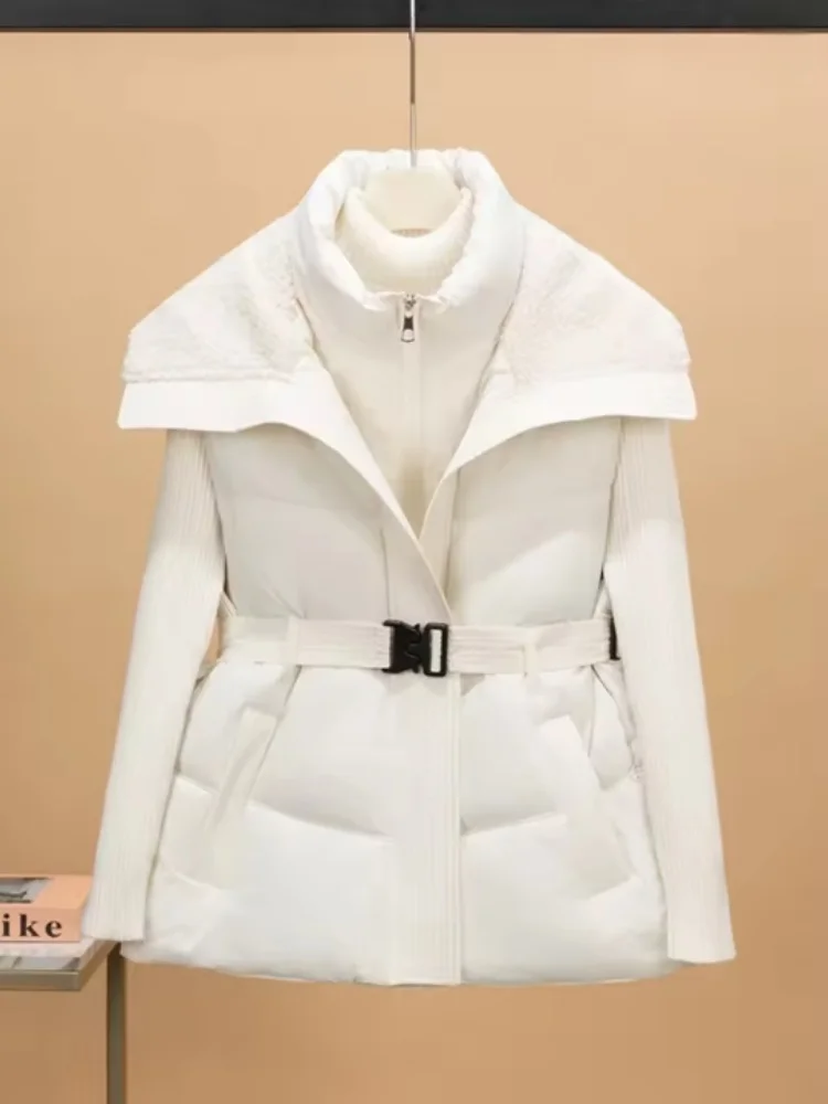 New Women's Quilted Puffer Cotton Vest Thicken Warm Winter Hooded Solid Sleeveless Padded Outwear Cropped Button Zip Up Coat