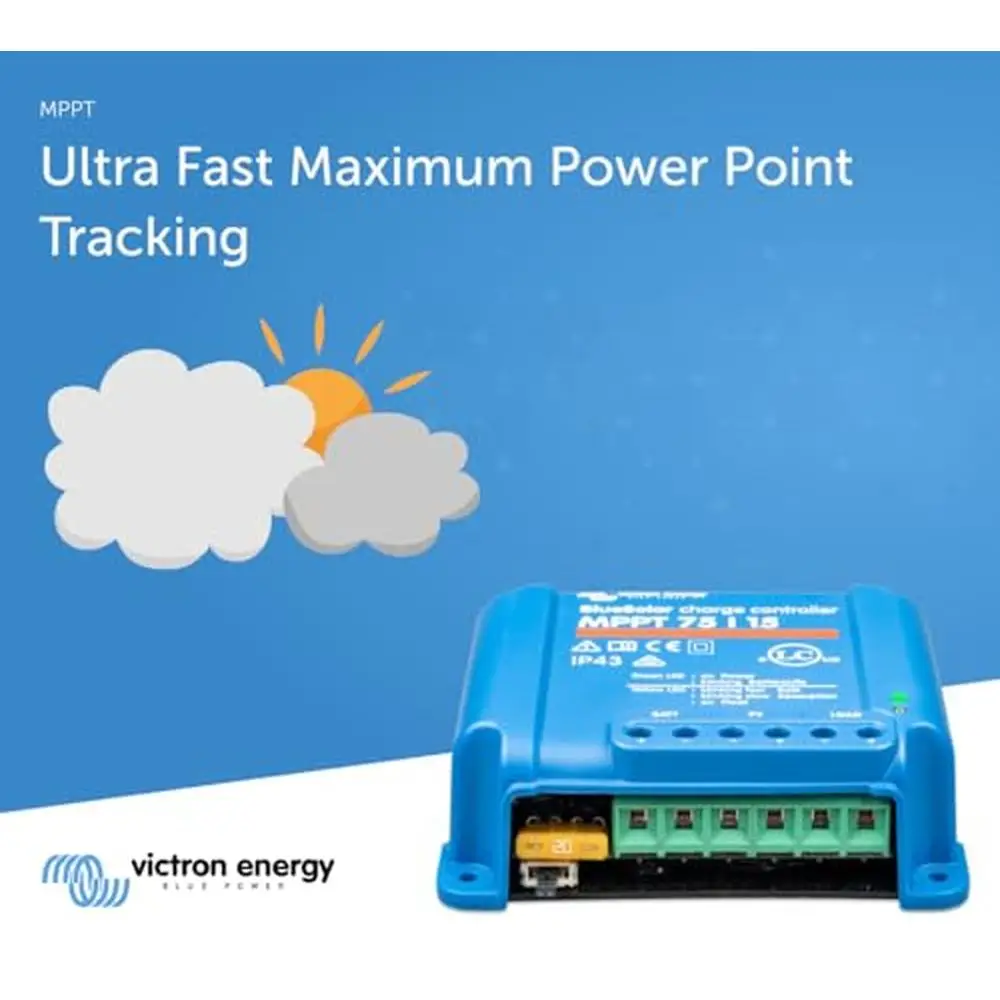 MPPT Solar Charge Controller 75V 15A Intelligent Algorithms Panel Maximize Power Output