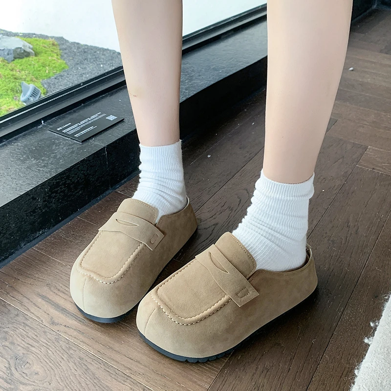 2025 الاسلوب المناسب شقة القاع الانزلاق على الأحذية النسائية كسول الأحذية تنوعا الصنادل الخريف الشتاء جديد وصول حذاء مريح #4