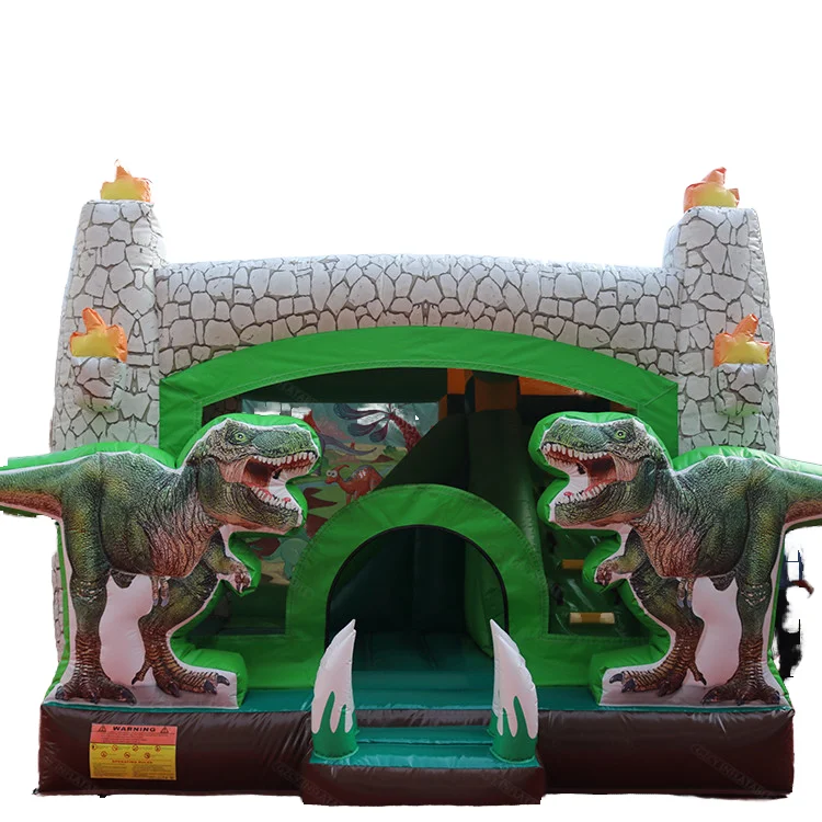 Castillo inflable combinado con tema de dinosaurio, gran oferta, castillo hinchable para niños