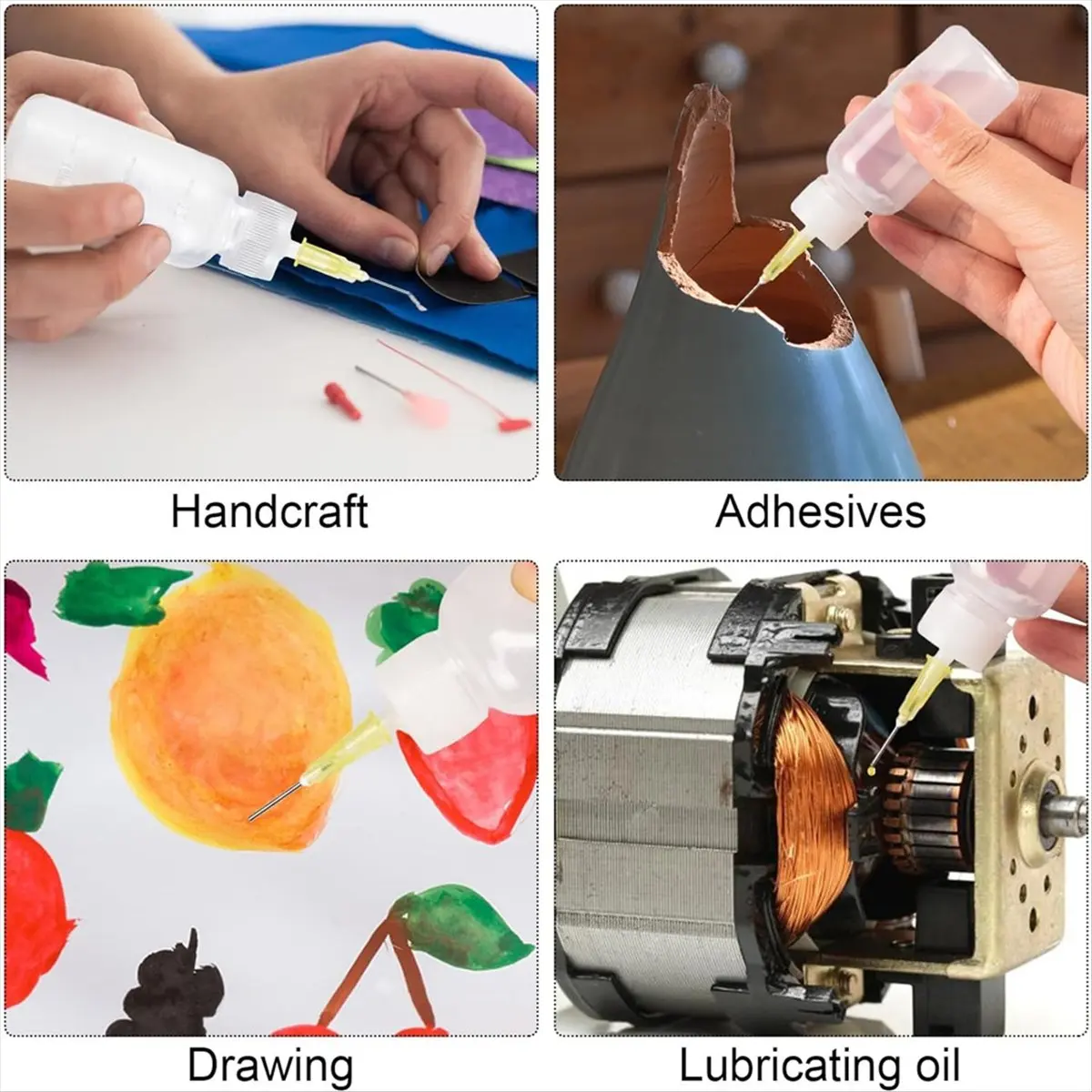 【ABKM】 Needle Tip Glue Applicator Bottles, Tip Squeeze Bottle Needle Oiler for Paint Craft Quilling Glue Liquid