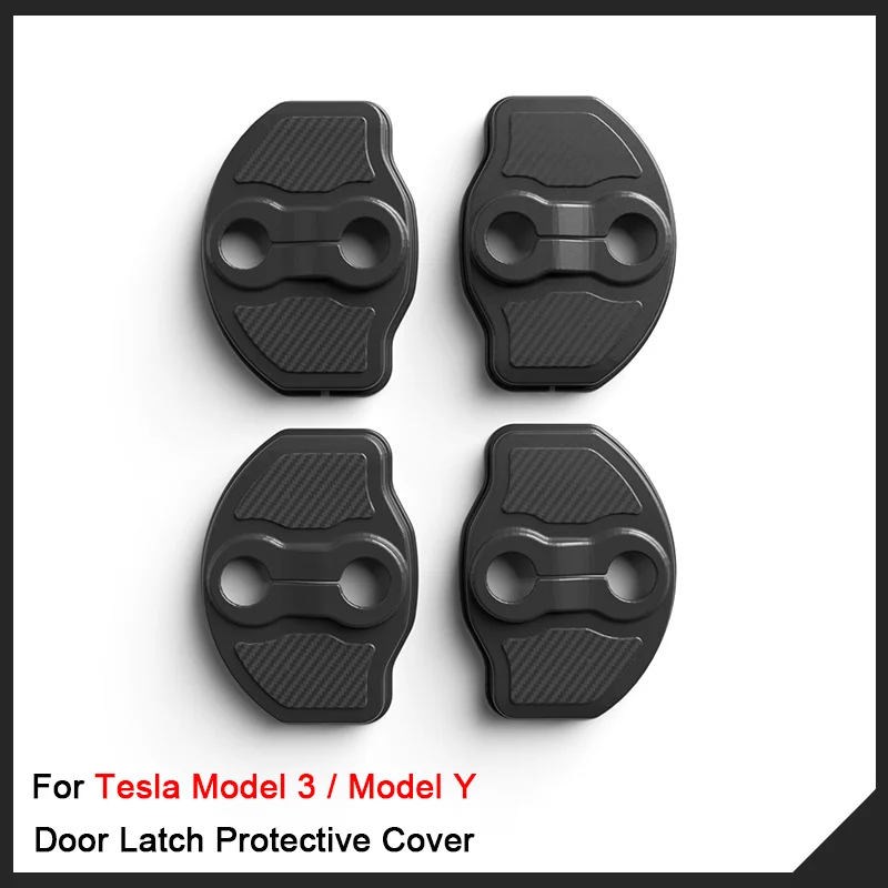 For Tesla Model 3 Model Y 2016-2023,Door Lock Buckle Protective Latch Cover ABS Shock-absorbing Cover Anti-embroidery Accessory