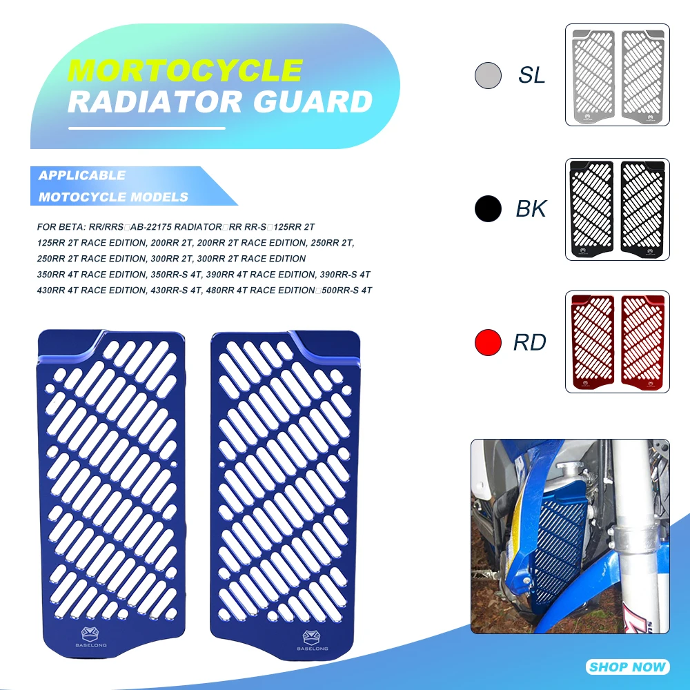 2023 125 RR Motocross Radiator Guard Protector Grille Grill Cover FOR BETA 125RR 125rr 2T Race Edition 2021-2022-2023 Aluminium