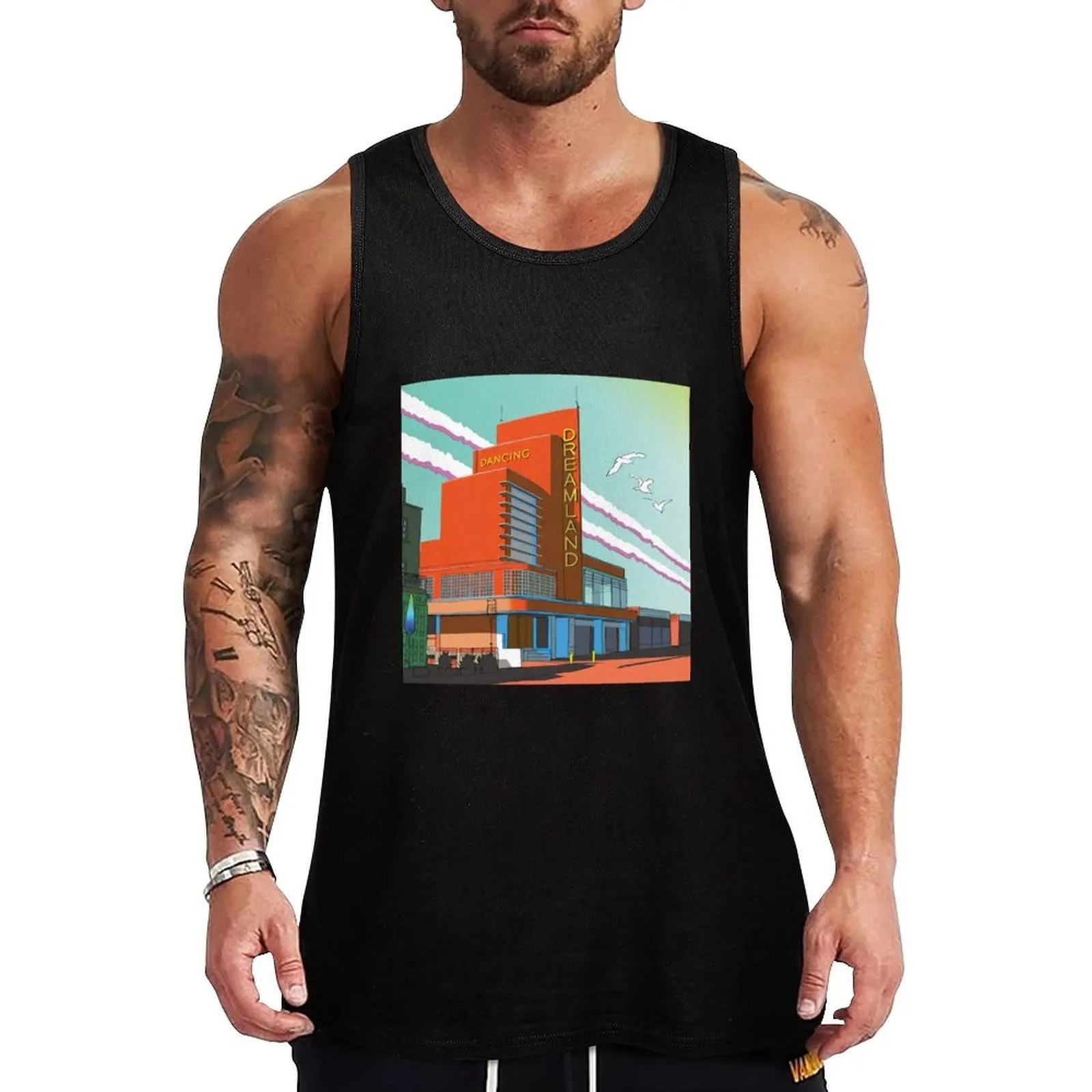 

Dreamland Margate Seaside Thanet Coast England Kent UK Tank Top Landscape Print Tank Top Nature Graphic Sleeveless